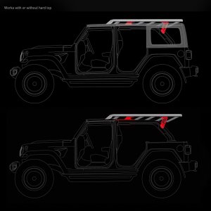 Jeep Wrangler JLU Roof Rack Accessory - Go Rhino - SRM Roll Bar Mount Kit - Textured Black - `19-`22